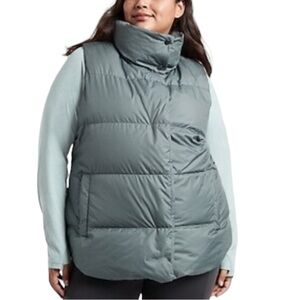 ATHLETA Downtown Vest Metropolis Green Down Puffer Vest